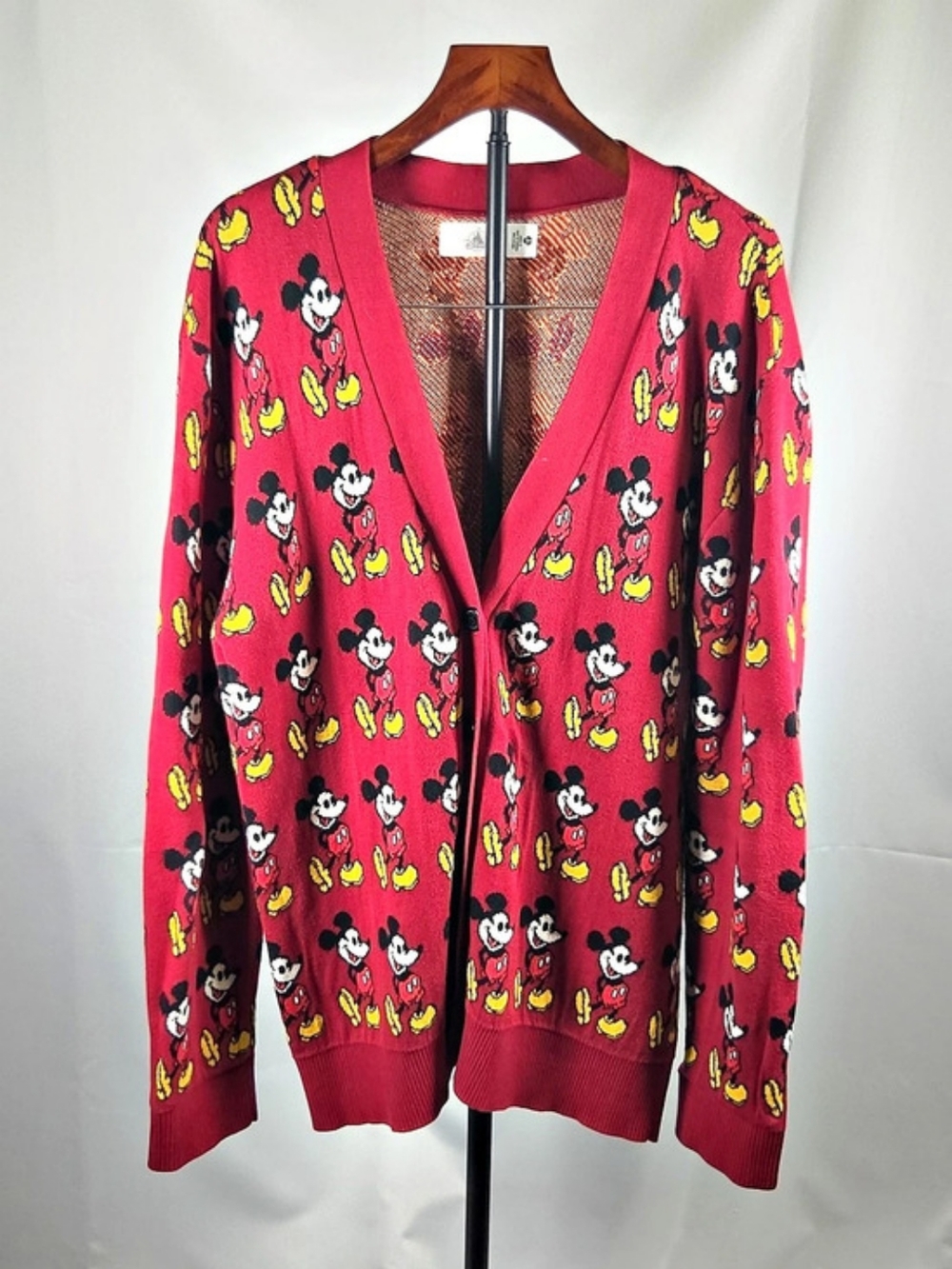 Disney Mickey Mouse cardigan Cotton Cardigan in Red & Yellow Size Large